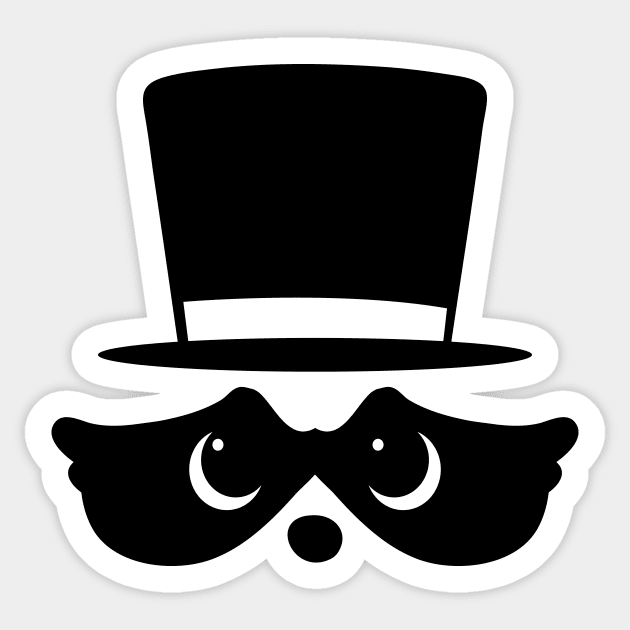 cute raccoon with top hat Sticker by walterorlandi